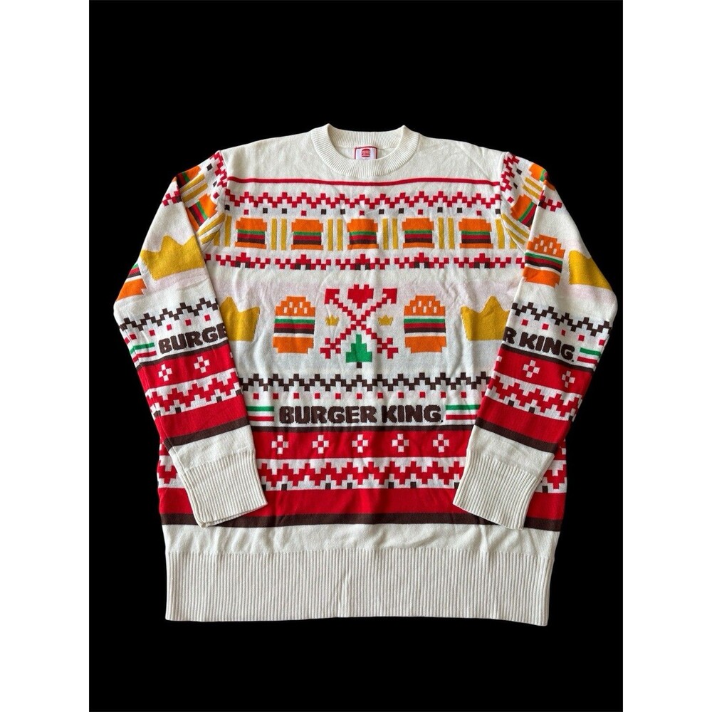 Burger King 2023 Merchandise RARE Ugly Christmas Sweater Size XS - Picture 5 of 6